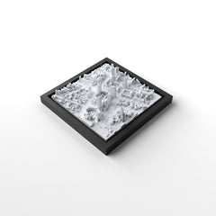 3D gedrucktes Stadtmodell Warschau eingerahmt für deine Wand - CraftedCity