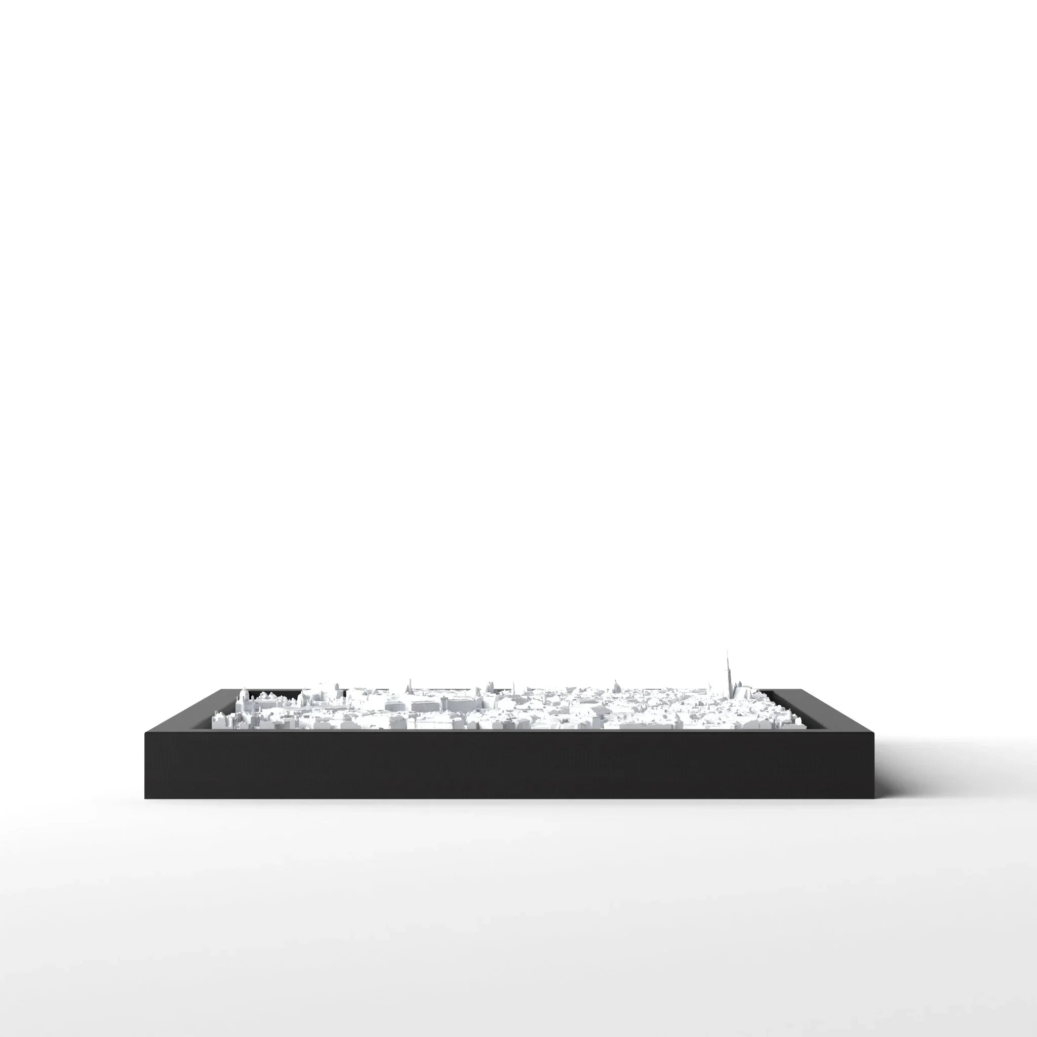 3D gedrucktes Stadtmodell Wien eingerahmt für deine Wand - CraftedCity