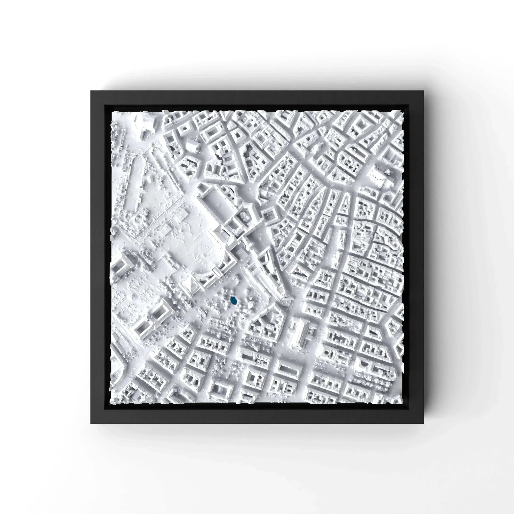 3D gedrucktes Stadtmodell Wien eingerahmt für deine Wand - CraftedCity